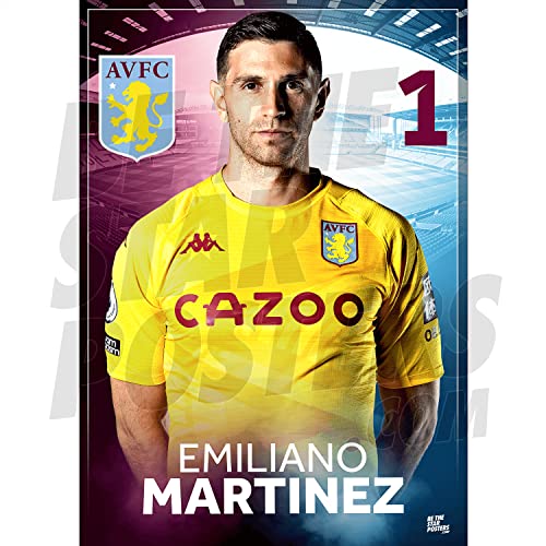 Be The Star Posters Aston Villa Martinez Headshot 21/22 Poster, A3, offiziell lizenziertes Poster von Be The Star Posters