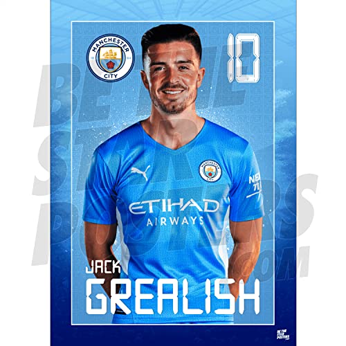 Be The Star Posters Man City FC Grealish Headshot 21/22 Poster, A3, offizielles Lizenzprodukt von Be The Star Posters