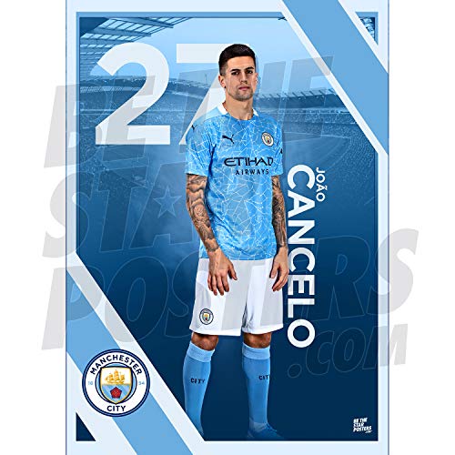 Be The Star Posters Manchester City FC 2020/21 Joao Cancelo A3 Fußball-Poster/Druck/Wandkunst, offizielles Lizenzprodukt, erhältlich in den Größen A3 und A2 (A3) von Be The Star Posters