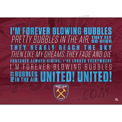 Be The Star Posters West Ham United Poster Blue And Claret Chant, A2, offizielles Lizenzprodukt von Be The Star Posters