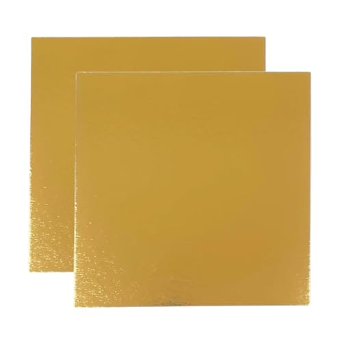 10 Quadratische Tortenböden - 20x20 cm - Gold Karton Ständer für Kuchen, Torten und Süßigkeiten von Be Your Packer