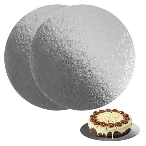 Be Your Packer 10er-Set Tortenunterlage Runde 20cm | Cake Board | Tortenböden | Karton Silber 1 mm Dicke | Tortenplatte | Kuchenplatte Cakeboard für Torten Kuchen Geburtstag und Süßigkeiten von Be Your Packer