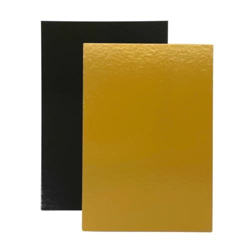 Be Your Packer 10er-Set Tortenunterlage Rechteckige 35x25 cm | Cake Board | Tortenböden | Karton Gold & Schwarz 1 mm Dicke | Große Tortenplatte | Kuchenplatte Cakeboard für Torten Kuchen Geburtstag von Be Your Packer