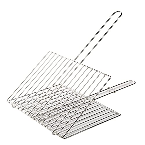 BeBeeQ Edelstahl Grillkorb Gegrillter Fisch Gegrilltes Hähnchen Gegrilltes Steak 40 * 30cm Kann Recycelt Werden, Silber von BeBeeQ