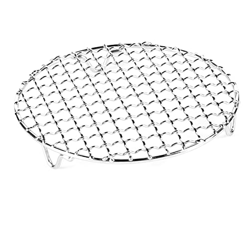 BeBeeQ Rundes Grillrost Grillnetz Edelstahl Grill Netze Mehrzweck Kühlgitter Kuchenkühlregal Brot Keks Trockennetz,250mm/9.8'', Silber von BeBeeQ