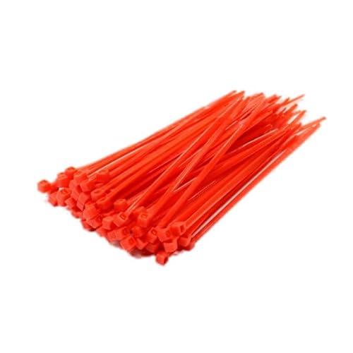4,8x200 mm Kabelbinder 100 Stück 15 verschiedenen Farben - NEU - Made in der EU (Neon Orange) von BeBo Technik