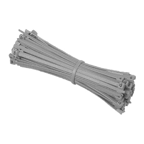 BeBo Kabelbinder 7,8 x 365 mm – 100 Stück – Grau – extra stark & wetterfest – farbig für Handwerk, Bau & Deko von BeBo Technik