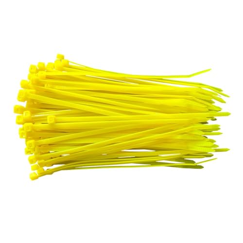 BeBo Kabelbinder Neon Gelb | 100 Stück | verschiedene Größen & Längen | starke Zugkraft | Kabelbinder Kunststoff für innen & außen | Industriequalität (4,8 x 290 mm) von BeBo Technik