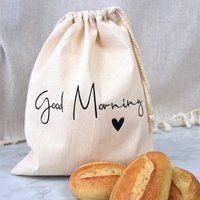 Brötchenbeutel Aus Baumwolle | Personalisierter Und Nachhaltiger Brotbeutel "Good Morning" von BeBonnieShop