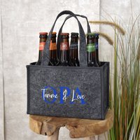 Männerhandtasche - Bester Opa | Biertasche Sixpack Personalisiert Mit Den Namen Der Enkelkinder Geschenk Zum Vatertag Geschenkidee von BeBonnieShop