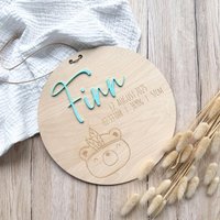 Personalisiertes Geburtsschild Aus Holz | Namensschild Mit Geburtsdaten Geschenk Zur Geburt Oder Taufe Für Mädchen & Jungen von BeBonnieShop