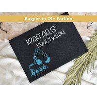 Sammelmappe Für Kindergarten Kunstwerke | Kleiner Bagger Personalisiert Mit Namen Geschenk Kindergartenstart Geschenkidee Kunstmappe von BeBonnieShop