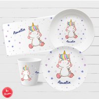 Einhorn Kindergeschirr Personalisiert Mit Namen - Taufgeschenk Unicorn Personalisiertes Ostergeschenk Für Mädchen Einhorn Kindergeschirr Personalisiert Mit Namen - Taufgeschenk Unicorn Personalisiertes Ostergeschenk Für Mädchen von BeBravePersonalized