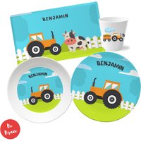 Kindergeschirr Personalisiert Traktor & Bauernhof - Taufgeschenk Mit Namen, Personalisiertes Geburtstagsgeschenk Für Jungen Und Mädchen Kindergeschirr Personalisiert Traktor & Bauernhof - Taufgeschenk Mit Namen, Personalisiertes Geburtstagsgeschenk Für Jungen Und Mädchen von BeBravePersonalized