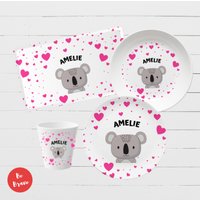 Personalisiertes Kindergeschirr Koala - Taufgeschenk Mit Namen, Personalisiertes Geschenk Für Mädchen, Ostergeschenk 2025 Personalisiertes Kindergeschirr Koala - Taufgeschenk Mit Namen, Personalisiertes Geschenk Für Mädchen, Ostergeschenk 2025 von BeBravePersonalized