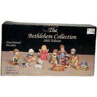 Vintage Bethlehem Collection Handbemaltes Porzellan 12 Stk. Kinderkrippe Set von BeCharmedByWendy