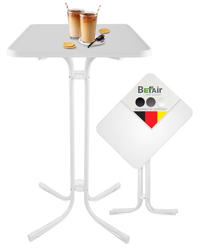 BeFair Stehtisch Klappbar Weiß Rechteckig 60 x 80 cm Ela - Stabiler Partytisch in Höhe 110 cm mit 4 praktischen Haken für Jacken oder Handtaschen für Empfänge, Hochzeiten und Grillpartys BeFair Stehtisch Klappbar Weiß Rechteckig 60 x 80 cm Ela - Stabiler Partytisch in Höhe 110 cm mit 4 praktischen Haken für Jacken oder Handtaschen für Empfänge, Hochzeiten und Grillpartys von BeFair
