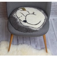 Handgefertigte Wolle Gefilzte Stuhl Pad Runde Tier Teppich Kissen Handgefertigte Wolle Gefilzte Stuhl Pad Runde Tier Teppich Kissen von BeFeltWool