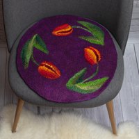 Natürliche Stuhlauflage Für Esszimmerstuhl Aus Wolle - Handgemachter Filzteppich Weicher Dekorativer Akzentteppich, Versandfertig von BeFeltWool