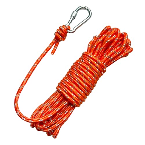 BeGrit 6mm Reflektierend Bootsseil 10m Polypropylen Seil Boot Fenderleine Orange Ankerleine Kajak Festmacher Tauwerk für Bootsport Camping Fischen Wandern von BeGrit