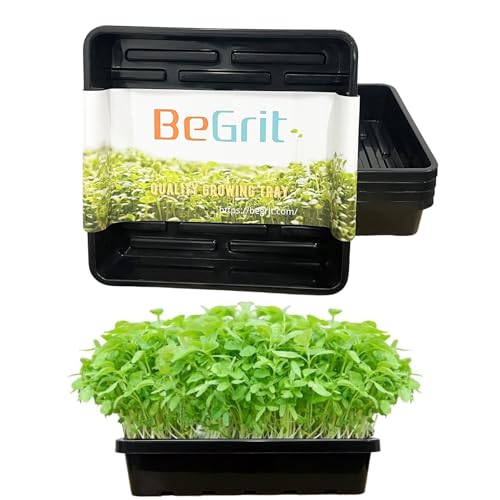 BeGrit Pflanzwanne 5 Stücke Pflanzschalen Anzuchtplatte Pflanzschale 28cm x 28cm x 6cm Anzuchtschalen Ohne Löcher Stabile Flache Schalen für Pflanzen, Anzuchten, Garten, Hydroponic von BeGrit