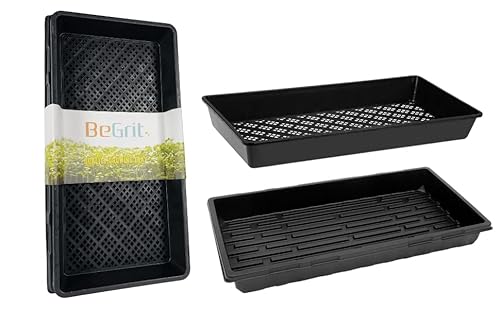 BeGrit Pflanzwanne 5 Stücke Pflanzschalen Anzuchtplatte Pflanzschale Groß 54cm x 28cm x 5cm Anzuchtschalen Ohne Löcher Stabile Flache Schalen für Pflanzen, Anzuchten, Garten, Hydroponic von BeGrit