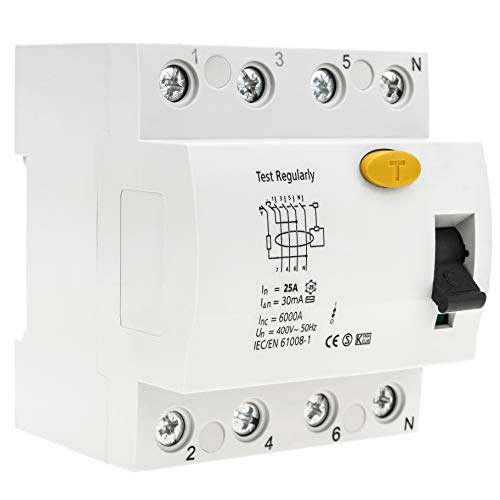 BeMatik - Fehlerstromschalter 4P 25A 6kA (JW032) von BEMATIK.COM