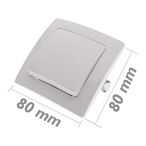 BeMatik - Einbauschalter mit Rahmen 80 x 80 mm Serie Lille weiß (ME008) von BEMATIK.COM