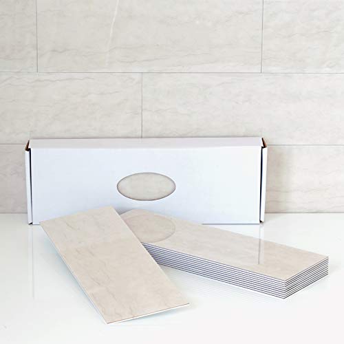 BeNice Wandfliesen Selbstklebend Marmoroptik Bad,Metro Aufkleber Klebefliesen Küche(16 Fliesen, Beige Grau) von BeNice