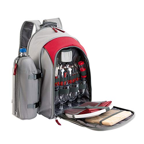 LIVOO Picknick-Rucksack, Kühltasche, Isotherm one size rot/grau von Livoo feel good moments