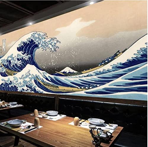 BeNsil Große Wellen Tapeten und Wind Hintergrund Wandpapier 3D für japanische Küche Sushi Restaurant Dekor * 350 cm x 256 cm (137,8 x 100,8 Zoll) von BeNsil