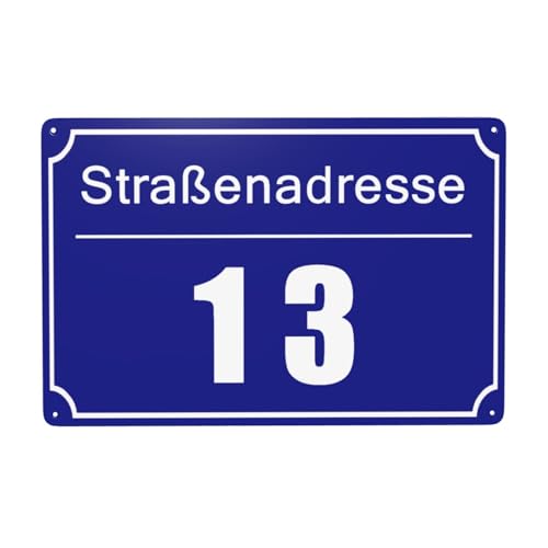 BeNsil Hausnummer mit Straßennamen und Nummer, Personalisiert Hausnummernschild - Hausnummer Selbst Gestalten, Anpassbare Nummer und Straßenname, Wetterfest von BeNsil