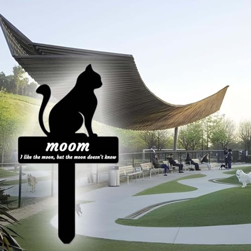 BeNsil Outdoor-Grabstein Katze und Hund,Tiergrabstein Katze, Design-Gedenkstatue, Gedenktafel, Gravur, Fotogravur, Design-Grabstein-Katzenstatue aus Edelstahl von BeNsil
