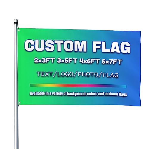 Personalisierte Flaggen-Flagge Selbst Gestalten, 2 x 3 Ft/3 x 5 Ft/4 x 6 Ft- benutzerdefinierte Flaggenbanner-Druck Eigenes Logo/Bild/Wörter-für Garten im Freien, Camping-Flagge, Hofschild hinzu von BeNsil