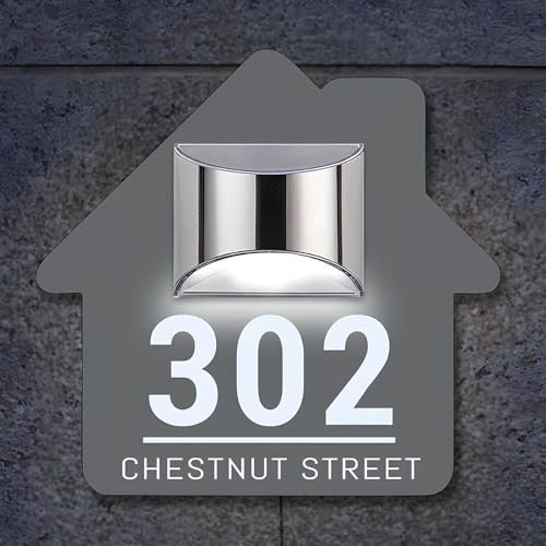 Personalisierte Solar-Modern-Hausschilder,Personalisierbar Hausschild,Solar-Hausschilder für Draußen, solar hausnummer,Hausnummernschild,Personalisierte Hausschilder von BeNsil