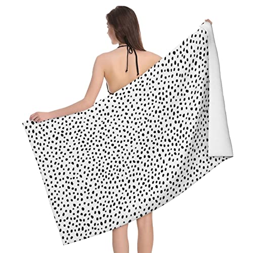 Strandtücher, Schwarze und weiße Punkte, Mikrofaser-Badetuch, Stranddecke zum Schwimmen, Baden, Reisen, Spa, Fitnessstudio Strandtücher, Schwarze und weiße Punkte, Mikrofaser-Badetuch, Stranddecke zum Schwimmen, Baden, Reisen, Spa, Fitnessstudio von BeNtli