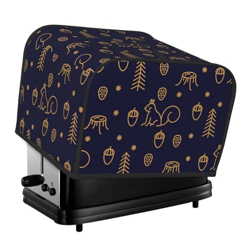 Toaster-Abdeckung, 4-Scheiben-Toaster-Staubschutzhülle, Brotbackautomaten-Abdeckung, Toaster-Ofen-Abdeckung, Winterwald und Eichhörnchen Linienstil blau Toaster-Abdeckung, 4-Scheiben-Toaster-Staubschutzhülle, Brotbackautomaten-Abdeckung, Toaster-Ofen-Abdeckung, Winterwald und Eichhörnchen Linienstil blau von BeNtli