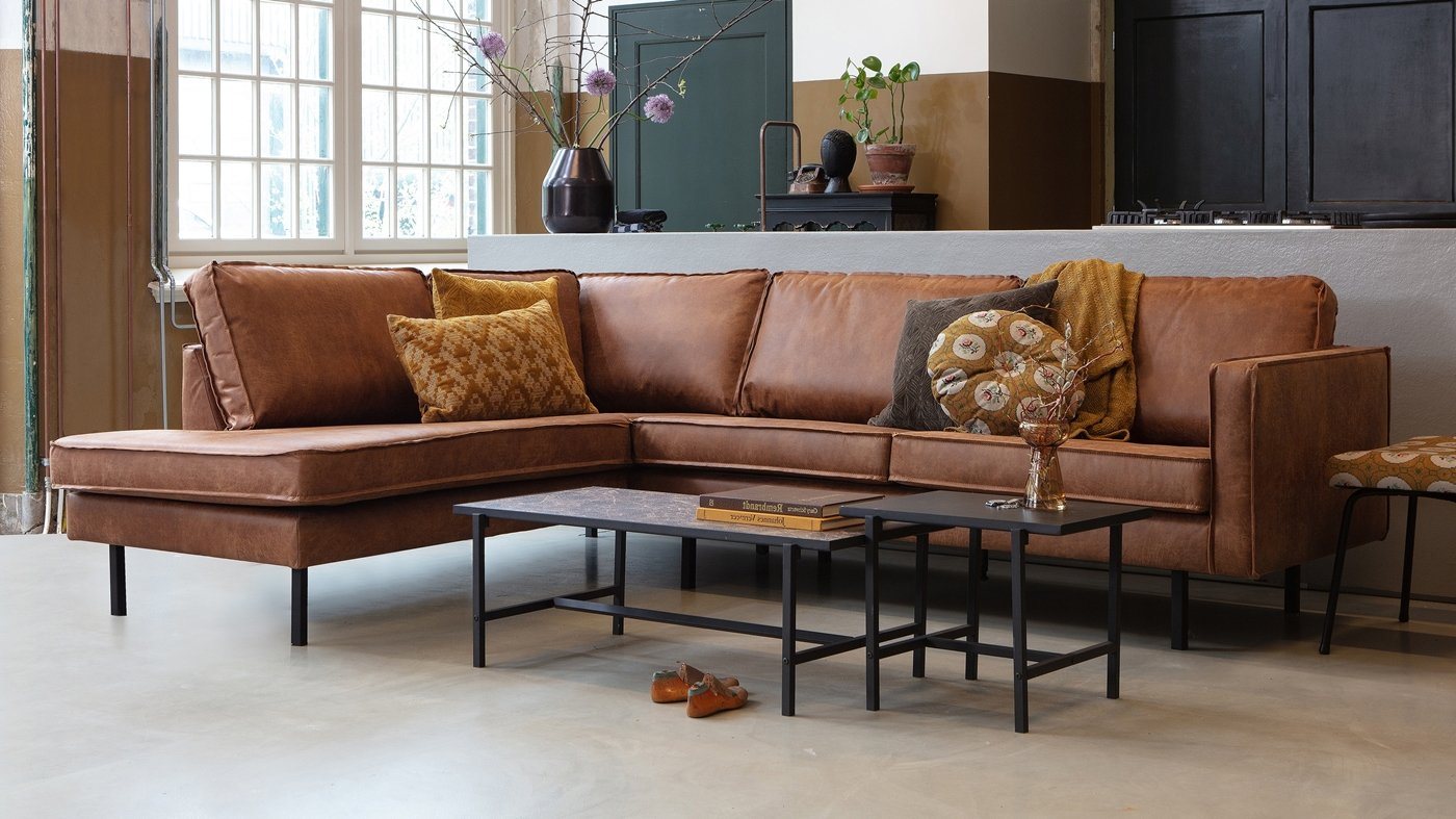 BePureHome Ecksofa Ecksofa Rodeo Links - Leder Cognac, Freistellbar von BePureHome