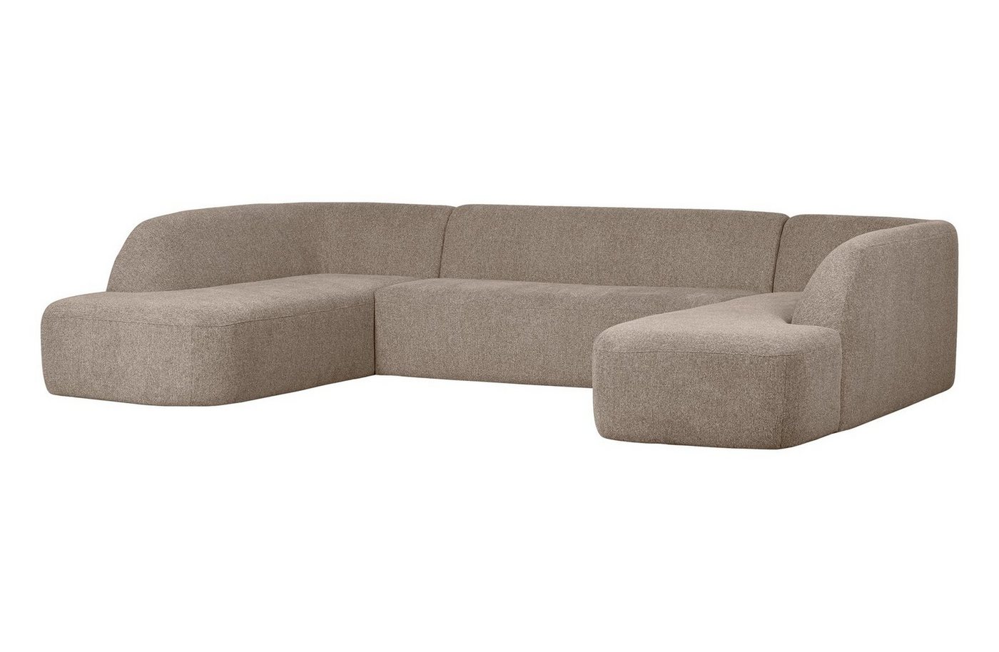 BePureHome Ecksofa U-Form Sofa Sloping - Chenille - Natur, freistellbar von BePureHome