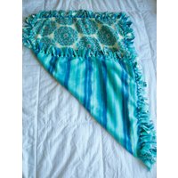 Reversible Blau Fleecedecke | Mittlere Haustier Kleinkind-Decke Kleine Und Mittlere Hundedecke von BeStillSolutions