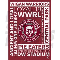 Wigan Warriors 21/22 Words Poster - Offiziell Lizenziertes Produkt A4/A3 + Gerahmte Option von BeTheStarPosters