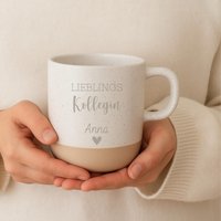 Lieblingskollegin Keramiktasse | Beste Kollegin Abschiedsgeschenk Abschied Steinzeug Gravur Kaffee Tee Becher Tasse Mit Name von BeUniqueD