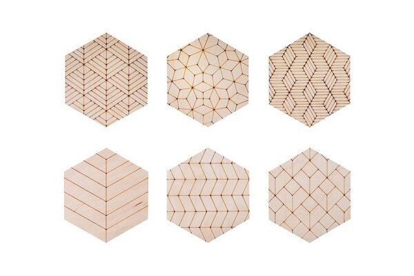BeWooden Untersetzer aus Holz "Deco" - 6St. von BeWooden