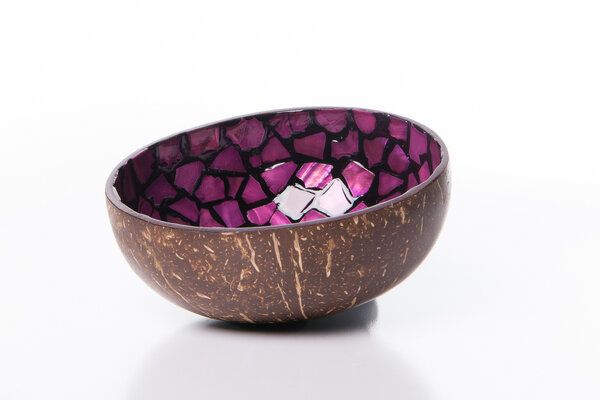 Bea Mely Perlmutt-Kokosnuss-Schale - Violett von Bea Mely