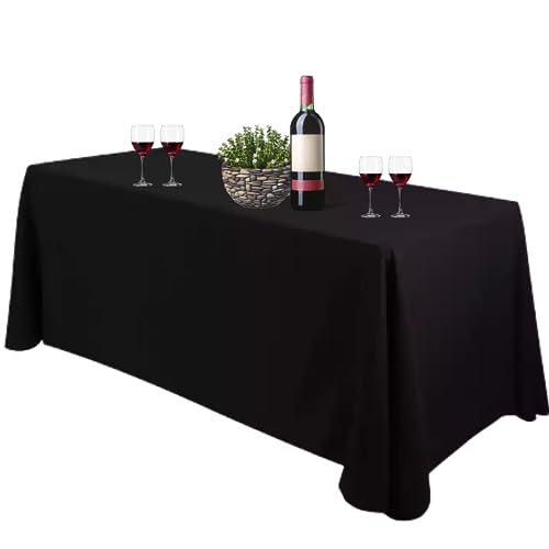 Bea's Party Tischdecke schwarz, abwaschbare tischdecke rechteckig, XXL, Gross Polyester Fabrik tischdecke schwarz für Geburtstag, Hochzeit, Bankett, Restaurant (SCHWARZ, 229cm x 335cm) von Bea's Party