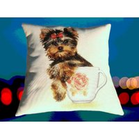 Dekorativer Sofakissenbezug, Yorkshire, in Gobelin, Quadratisch, Reißverschluss Dekorativer Sofakissenbezug, Yorkshire, in Gobelin, Quadratisch, Reißverschluss von BeaCraftBoutique