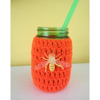 Bumble Bee Einmachglas Abdeckung Getränkekühler Bug Insekt Häkeln Pool Geburtstagsfeier Lustige Seltsame Dumme Gastgeberin Geschenk Halloween von BeachDaisyJewelry