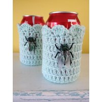 Halloween-Getränk-Abdeckung Fly Bug Insekt Mitbringsel Häkeln Geburtstag Kann Flasche Einmachglas Halter Picknick Lustige Gruselig Krabbel Weiße von BeachDaisyJewelry