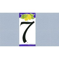 Zitronen Adressnummern, Handgemaltes Türschild, Porzellan, Größe 10 X 20 cm - Einzelnummer, Zitrone von BeachStudio7