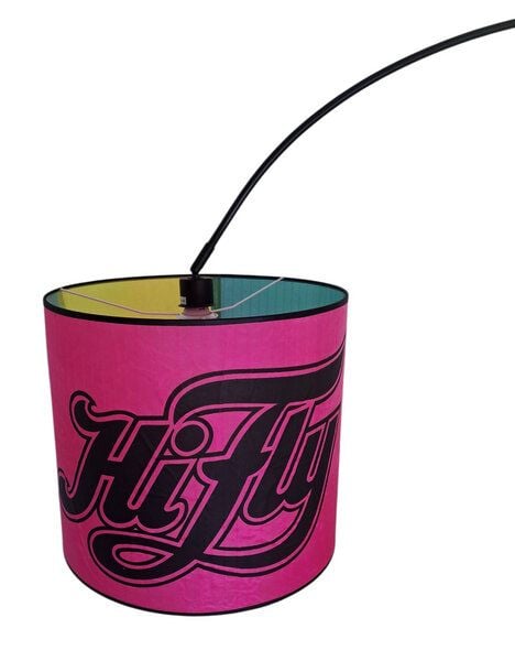 Beachbreak UNIKAT: Handgefertigter Lampenschirm upcycelt aus Segeltuch / HiFly-Windsurfsegel. Mit Print und Original-Features. Retro / Vintage von Beachbreak